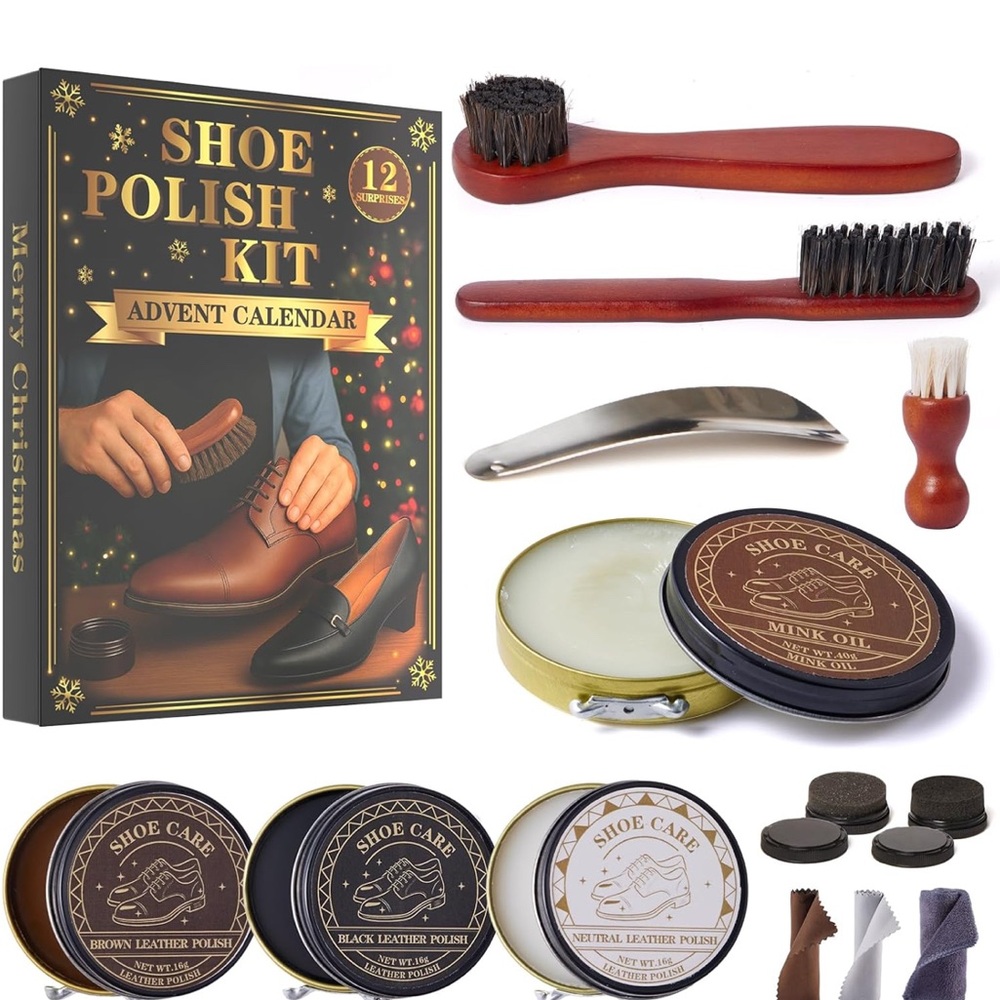 Shoe Care Advent Calendar Kit - Brown and Black
